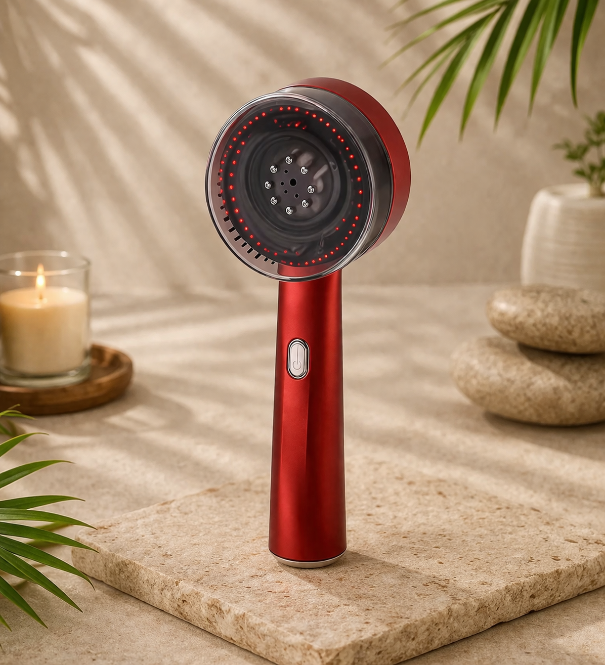 Masażer Grzebień do Skóry Głowy LED + Olejek 30ml