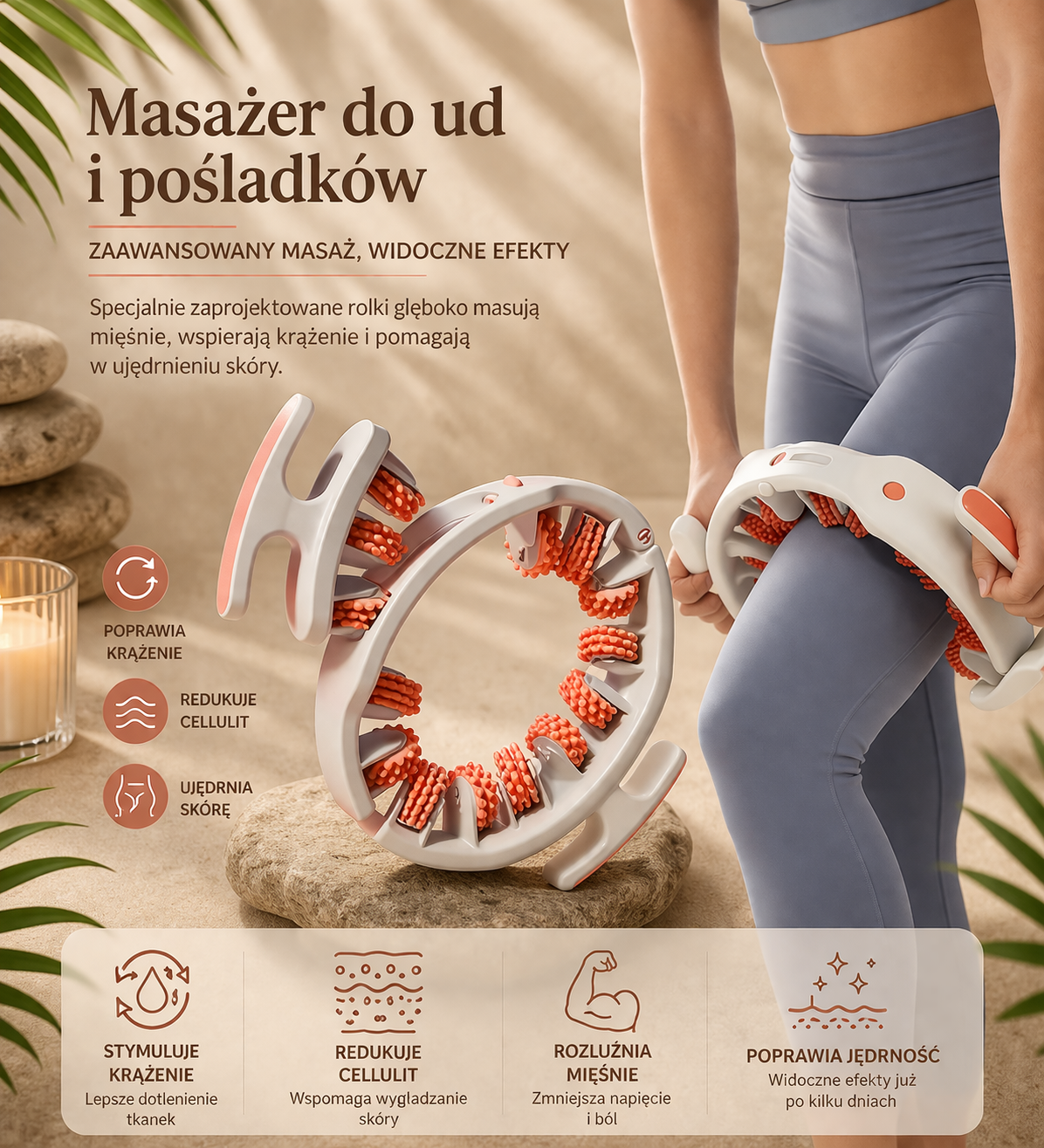 Ręczny Masażer Antycellulitowy 360° – Modelujący Roller do Ciała dla Kobiet 40+