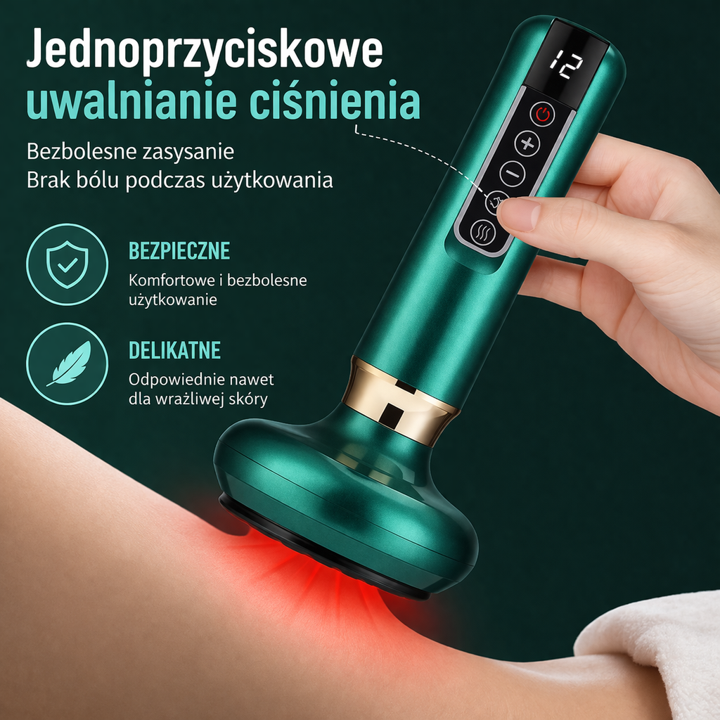 Inteligentny Masażer Antycellulitowy z Wakuum i Podgrzewaniem