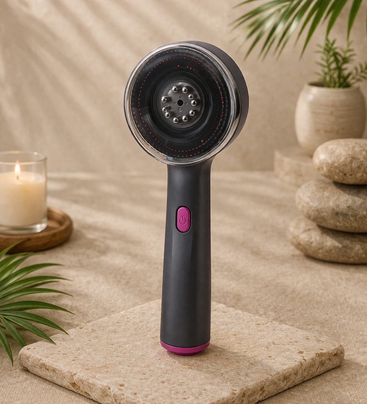 Masażer Grzebień do Skóry Głowy LED + Olejek 30ml