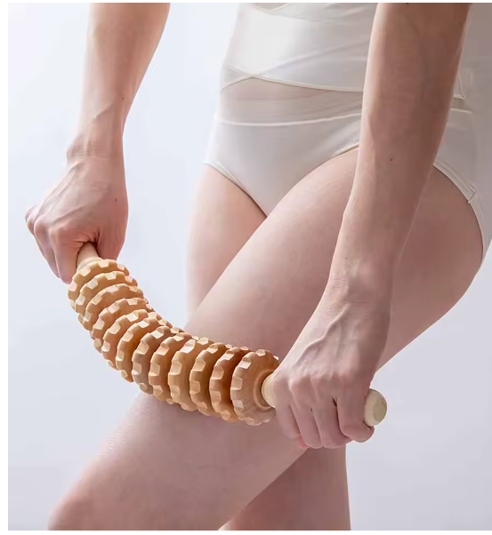 Drewniany Wałek do Masażu Ciała – Antycellulitowy Roller do Drenażu Limfatycznego