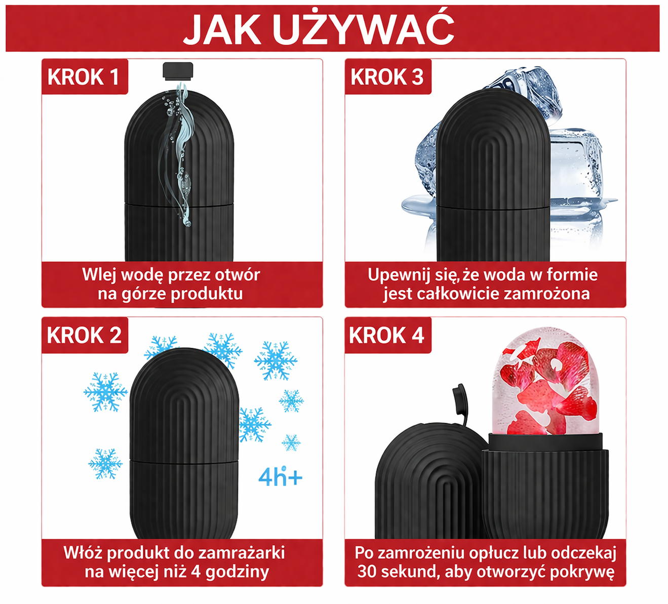 Ice Roller do Twarzy | Redukcja Obrzęków i Zmarszczek | Efekt Liftingu 40+