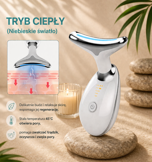 EMS Masażer do Twarzy i Szyi – Lifting, Redukcja Zmarszczek i Podwójnego Podbródka 6w1