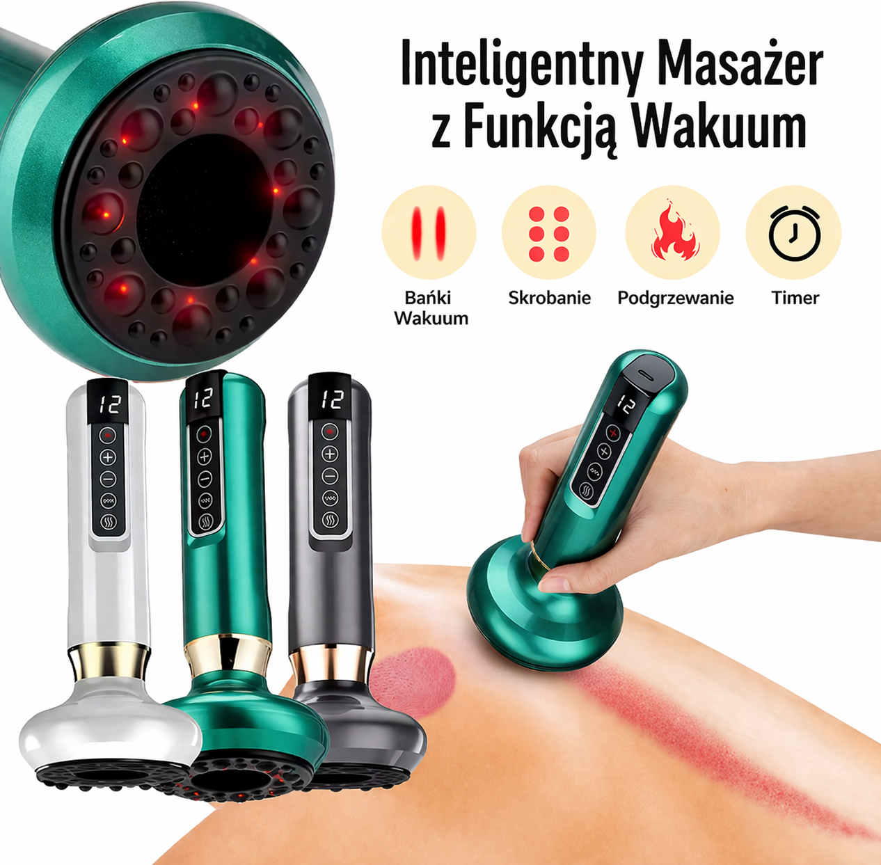 Inteligentny Masażer Antycellulitowy z Wakuum i Podgrzewaniem – Modelujący Body Massager 3w1